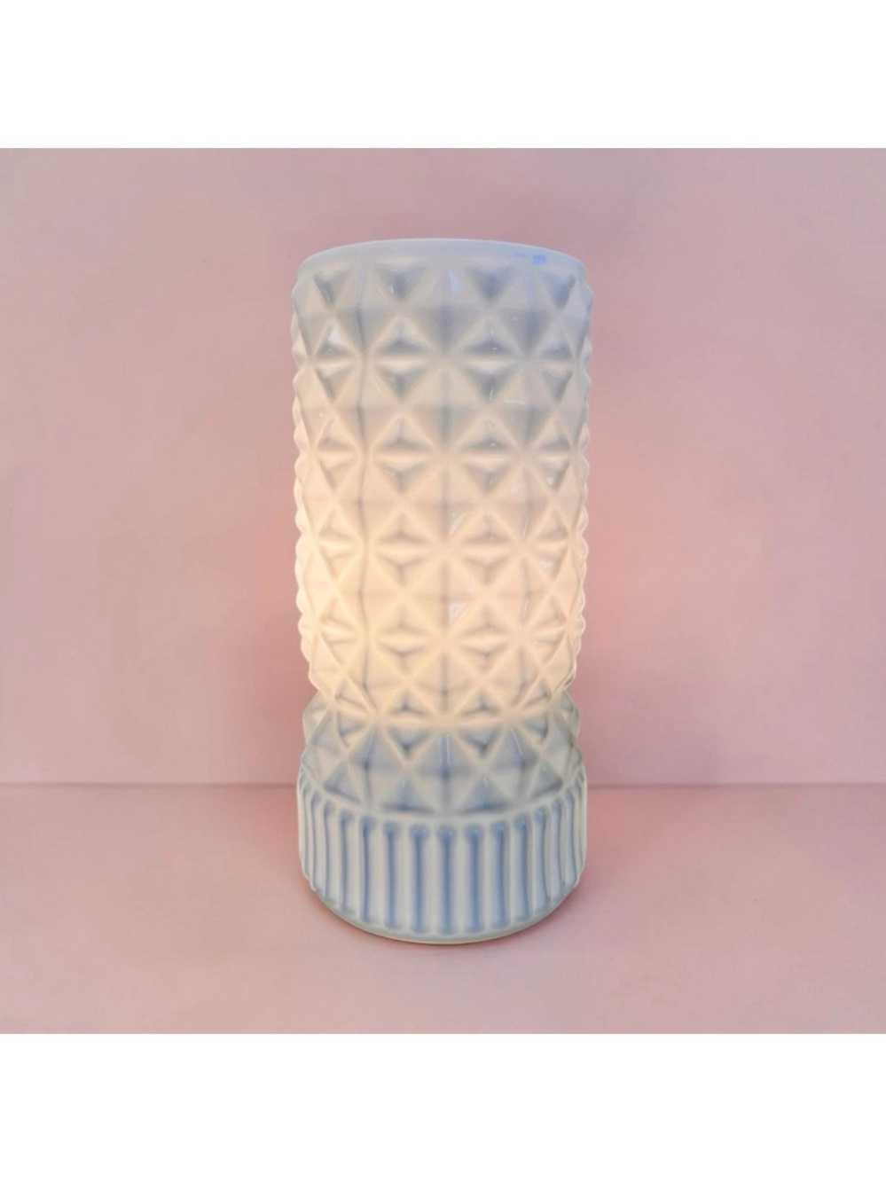 Accent Lamp Vintage Opaline Glass Designed by Inma Bermúdez White 9” IKEA Vanadi